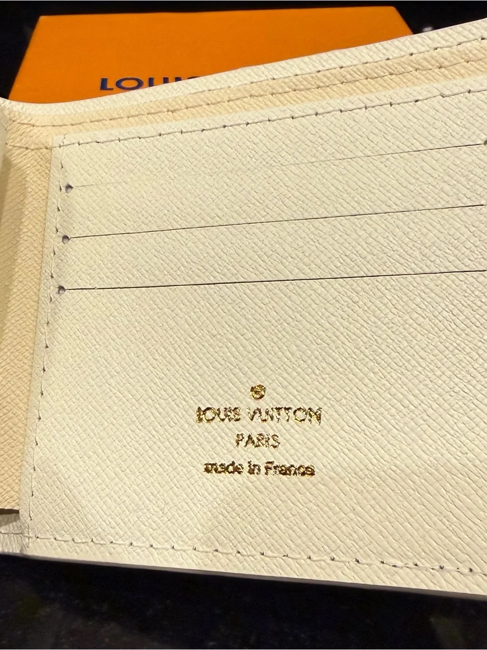 Louis Vuitton Tribute Customized Bifold Wallet | Cream/Black